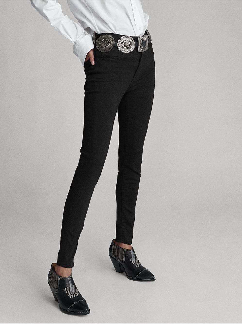 Polo Ralph Lauren Tompkins Skinny High-Rise Black Jeans 29 - Picture 2 of 12